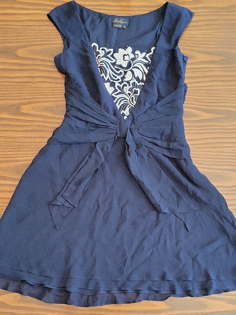 LUISA SPAGNOLI Navy Blue Silk (Pura Seta) Dress | Size: S (40)